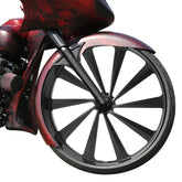 Custom Chrome 30"×3.5"CNC Black Front Wheel Rim+Hubs Single Disc Fit For Harley Touring Custom
